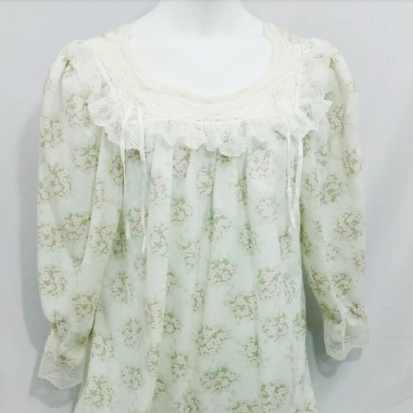 Val Mode Nightgown Pajamas Modest White Long